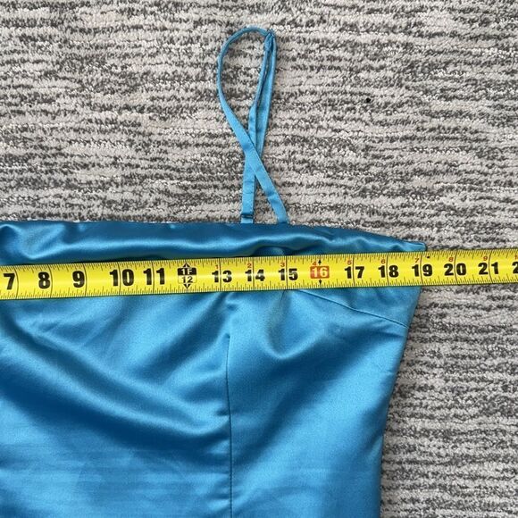 NWT More To Come Revolve Turquoise Feathers Mini Dress Large - Picture 8 of 13